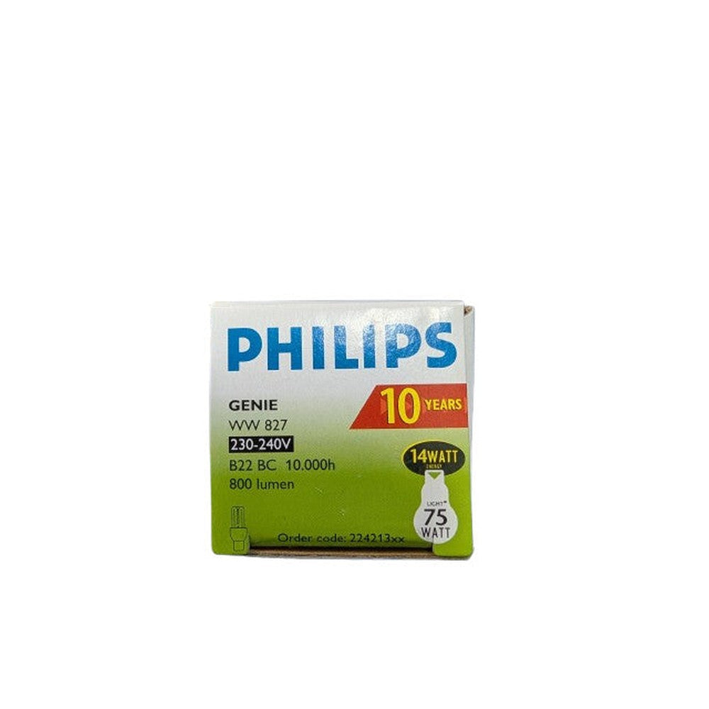 B22 BC 14w = 75w Philips Energy Saving Light Bulb Genie Bayonet B22 BC