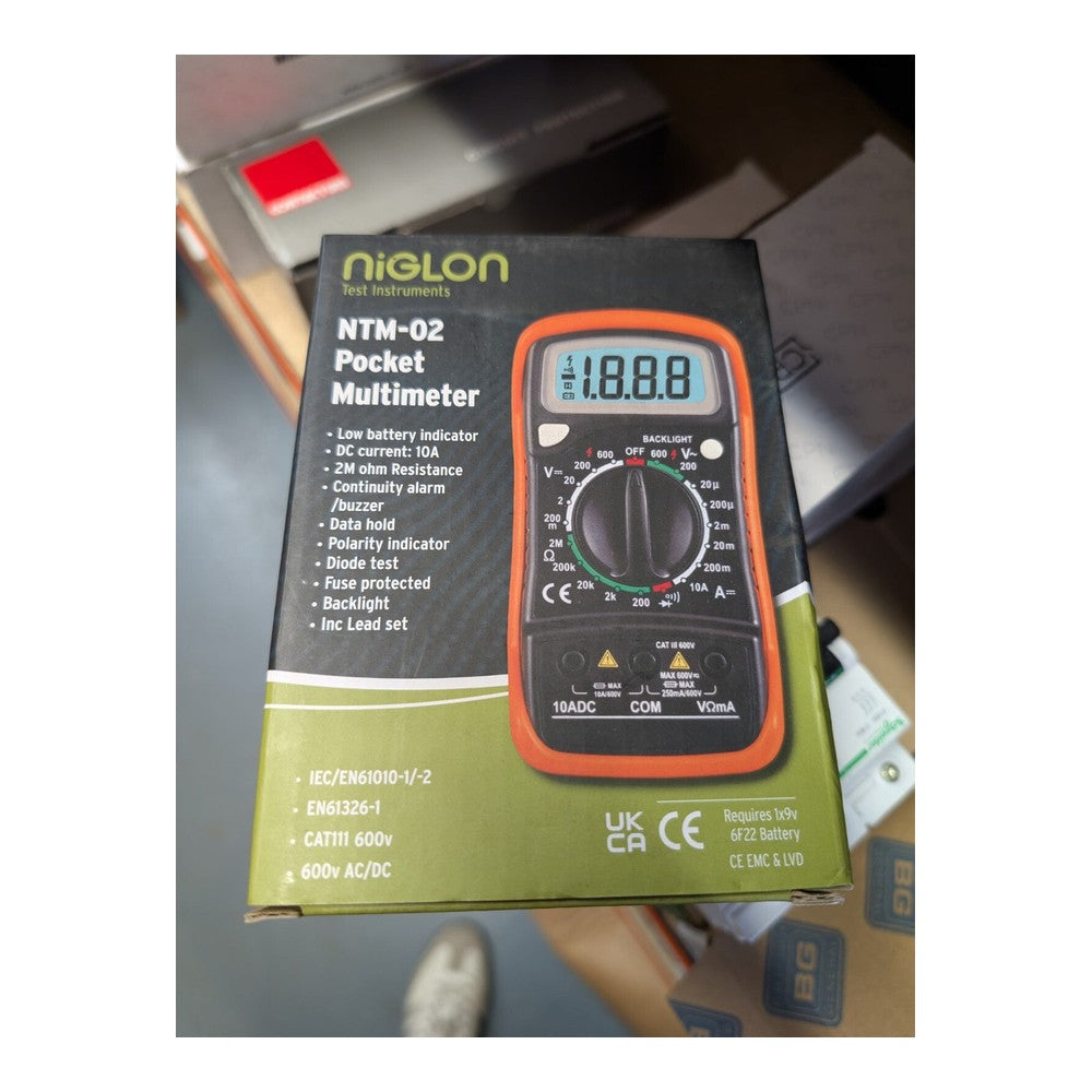 Niglon Ntm-02 Multimeter 10amp Acdc Up To 600v