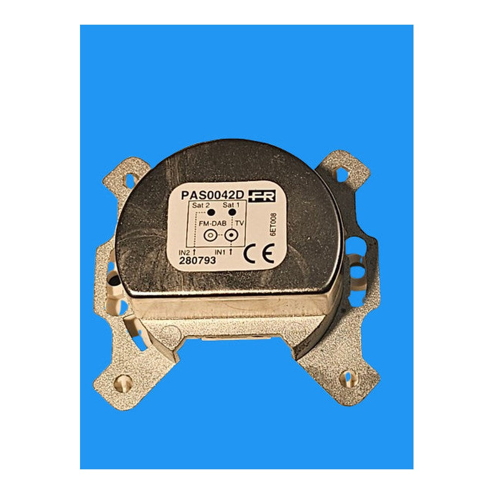 Wall mount demix round outlets serie with 2, 3 or 4 outputs. Sat1 Sat2 TV Fmdab