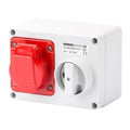 FIXED INTERLOCKED HORIZONTAL SOCKET- Gewiss 66007 OUTLET - WITH BOTTOM