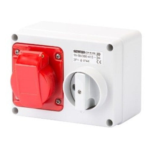 FIXED INTERLOCKED HORIZONTAL SOCKET- Gewiss 66007 OUTLET - WITH BOTTOM