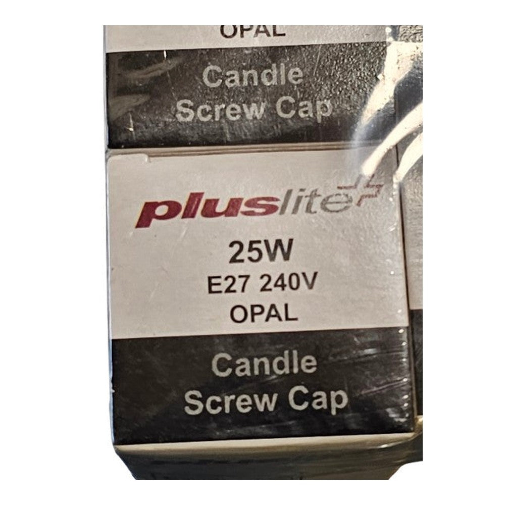 E27 ( 5 Pack ) Pluslite 25w Opal Candle Lamp Bulbs Screw Cap