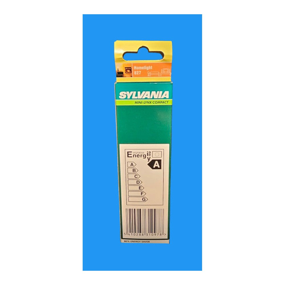 E27 9w = 40w Sylvania Candle Bulb Lamp Homelight 827 Mini Lynx Compact Pack of 2